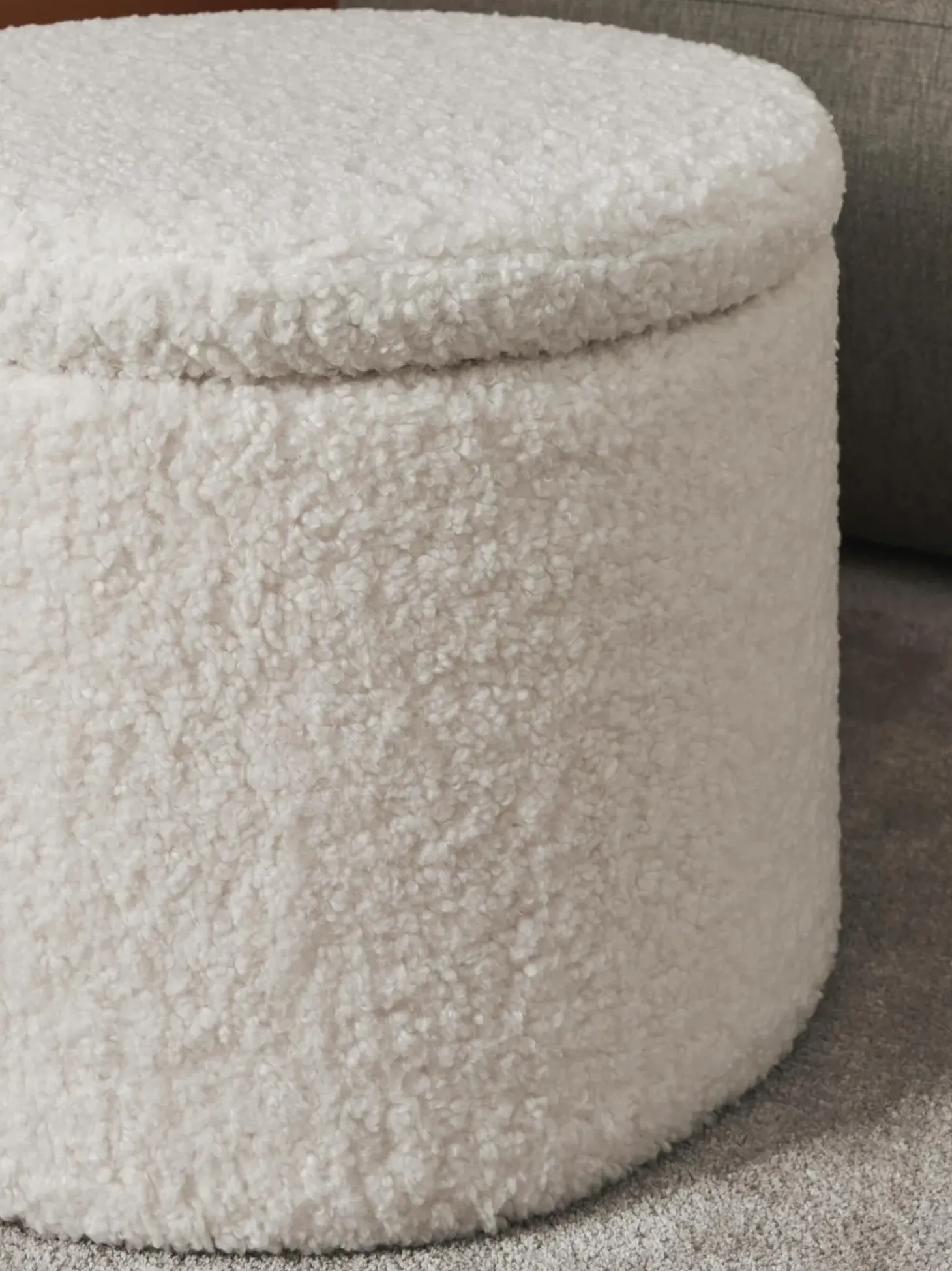 Puf De Borreguillo Alida, Con Espacio De Almacenamiento