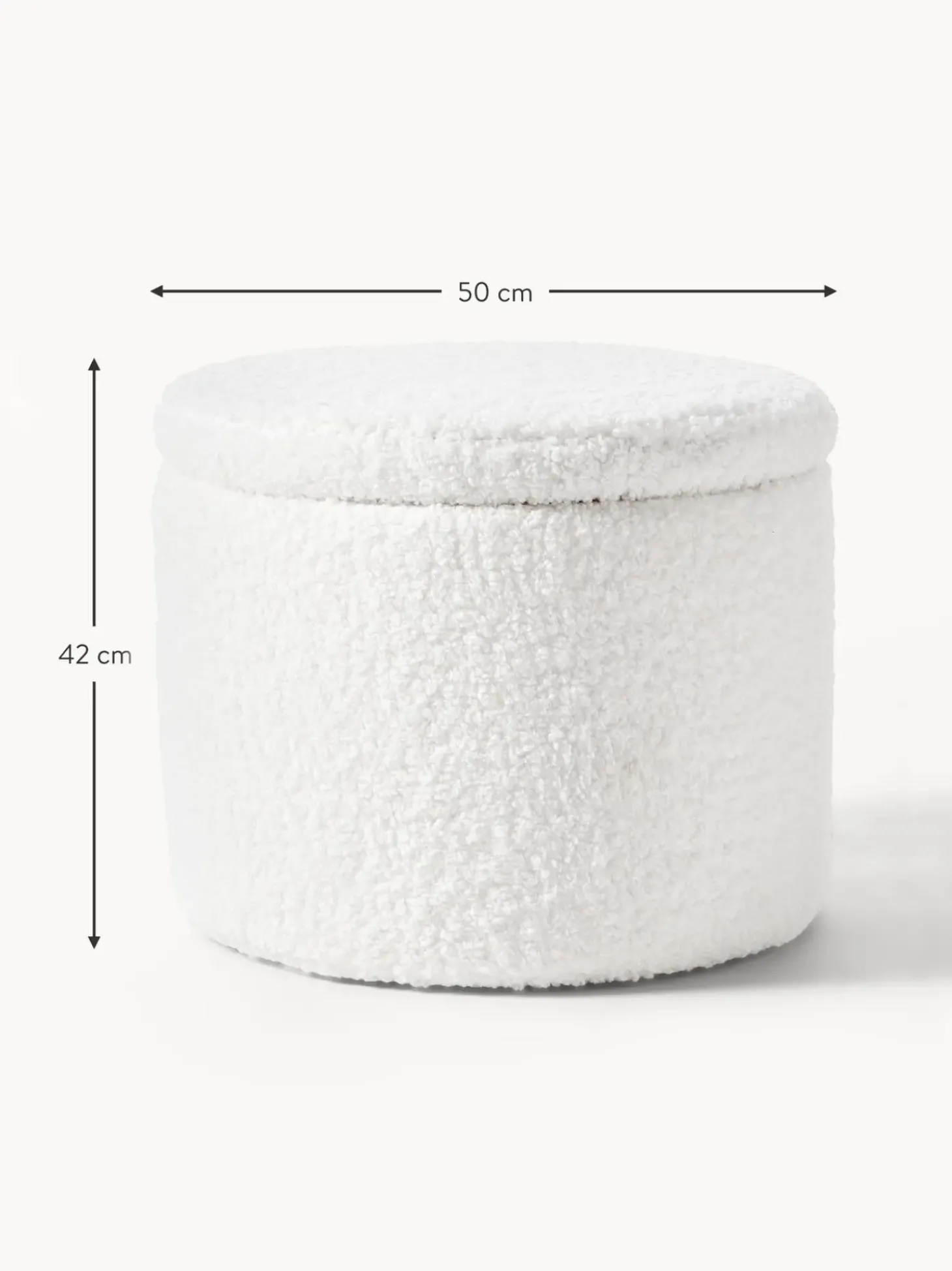 Puf De Borreguillo Alida, Con Espacio De Almacenamiento