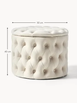 Puf De Terciopelo Chiara, Con Espacio De Almacenamiento