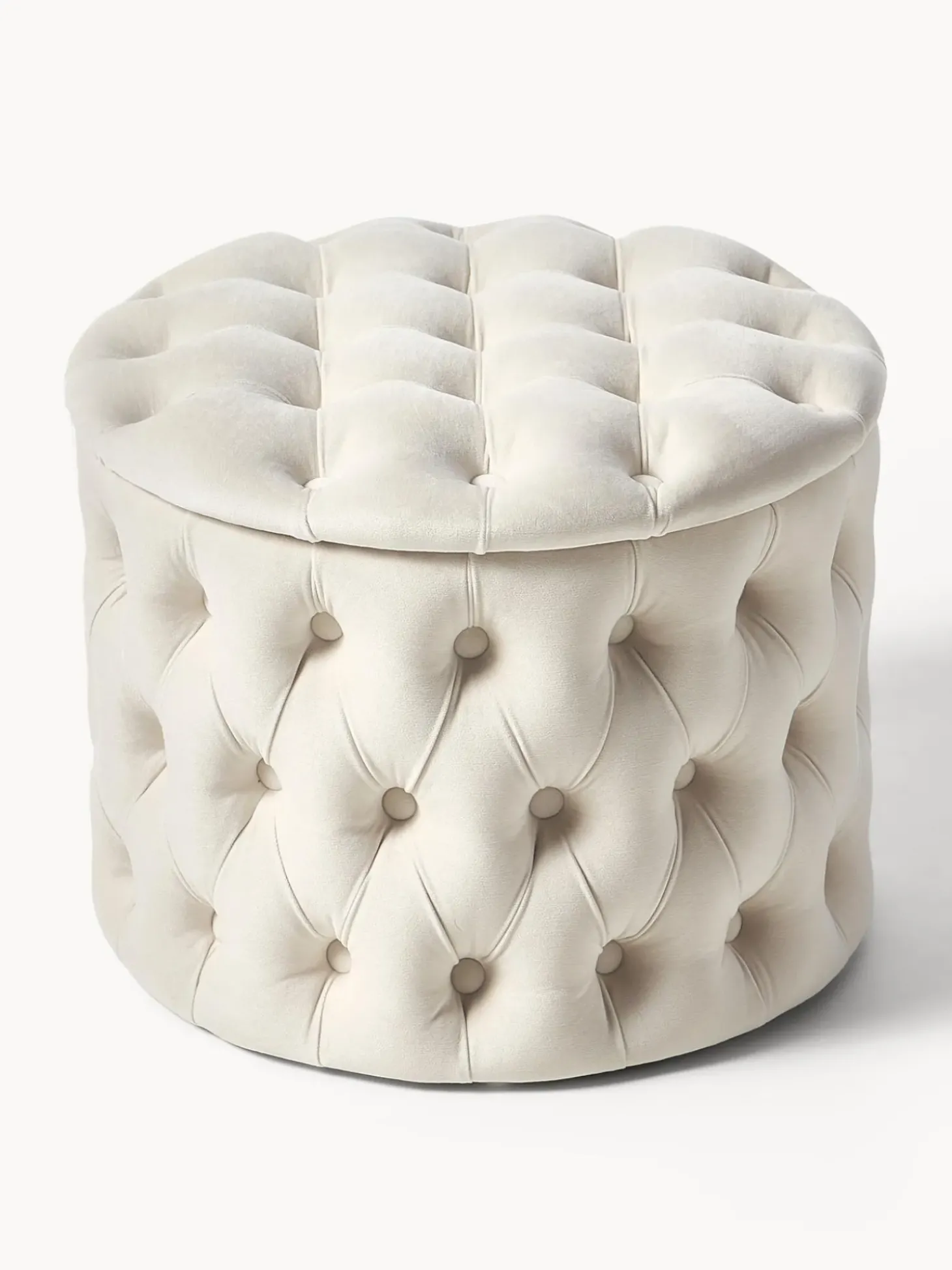 Puf De Terciopelo Chiara, Con Espacio De Almacenamiento