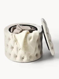 Puf De Terciopelo Chiara, Con Espacio De Almacenamiento