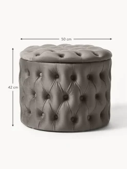 Puf De Terciopelo Chiara, Con Espacio De Almacenamiento