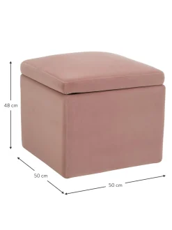 Puf De Terciopelo Winou, Con Espacio De Almacenamiento