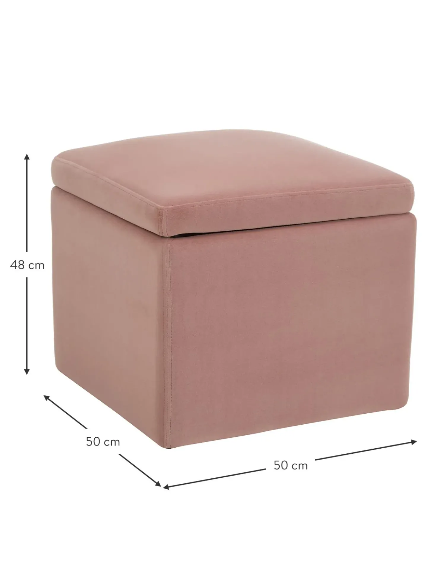 Puf De Terciopelo Winou, Con Espacio De Almacenamiento