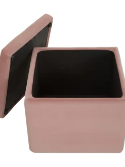 Puf De Terciopelo Winou, Con Espacio De Almacenamiento