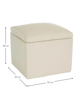 Puf De Terciopelo Winou, Con Espacio De Almacenamiento