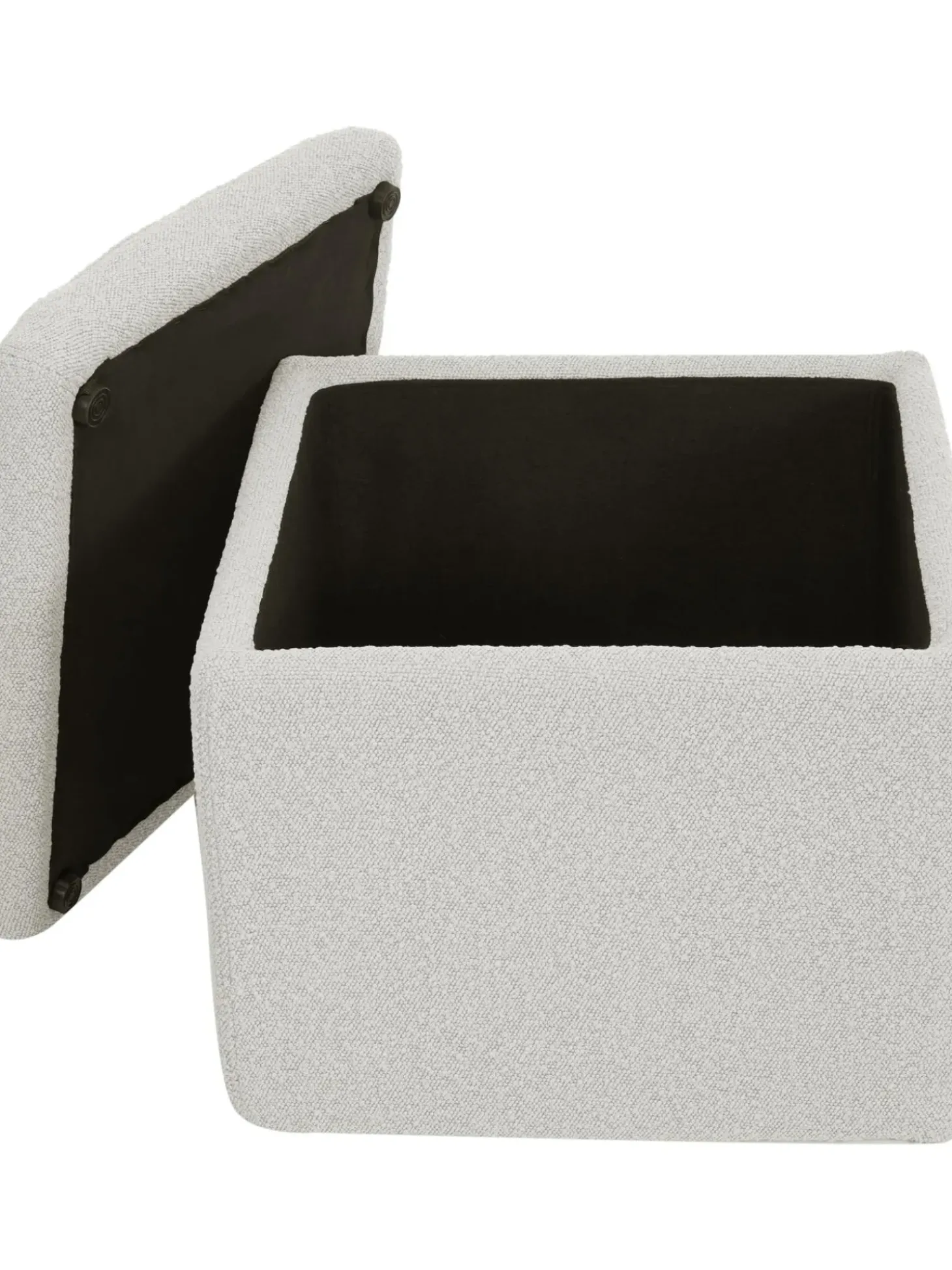 Puf En Tejido Boucle Winou, Con Espacio De Almacenamiento