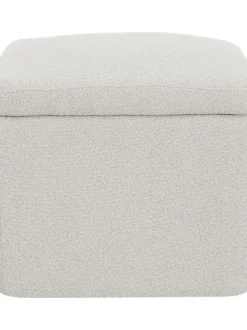 Puf En Tejido Boucle Winou, Con Espacio De Almacenamiento