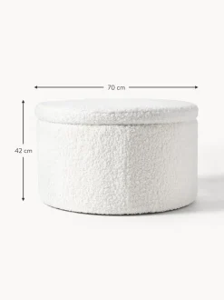 Puf Grande De Borreguillo Alida, Con Espacio De Almacenamiento