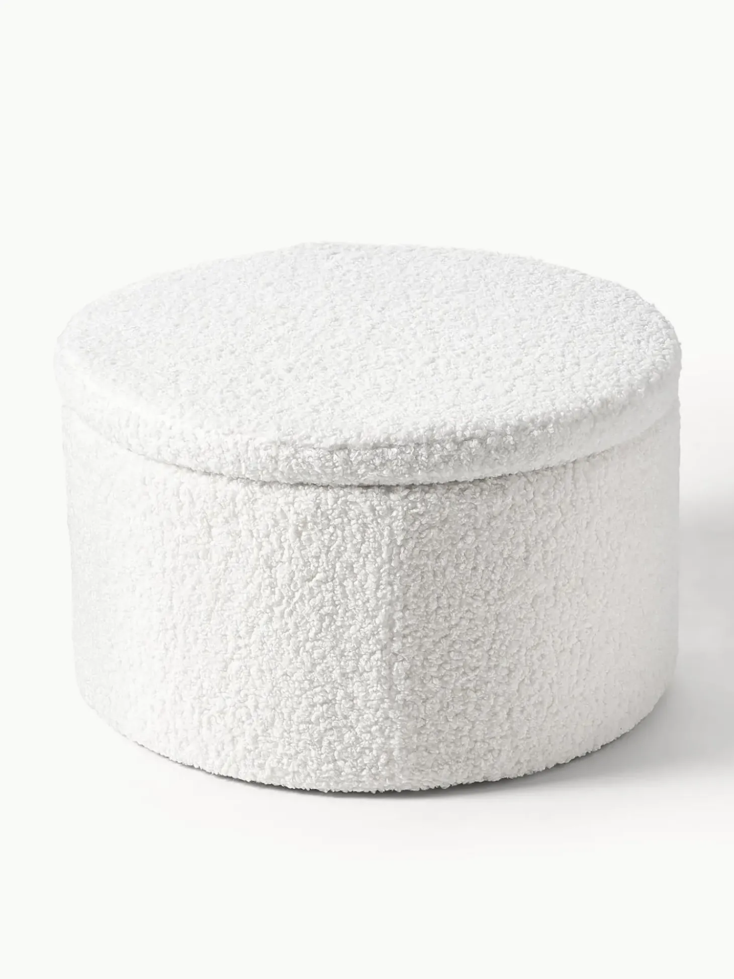 Puf Grande De Borreguillo Alida, Con Espacio De Almacenamiento