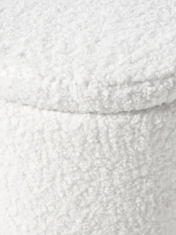 Puf Grande De Borreguillo Alida, Con Espacio De Almacenamiento