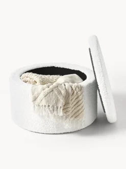 Puf Grande De Borreguillo Alida, Con Espacio De Almacenamiento