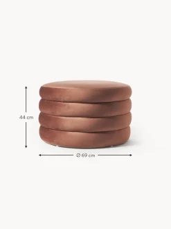 Puf Grande De Terciopelo Alto, Con Espacio De Almacenamiento