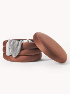 Puf Grande De Terciopelo Alto, Con Espacio De Almacenamiento