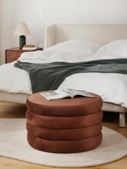 Puf Grande De Terciopelo Alto, Con Espacio De Almacenamiento