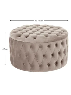 Puf Grande De Terciopelo Chiara, Con Espacio De Almacenamiento