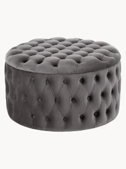 Puf Grande De Terciopelo Chiara, Con Espacio De Almacenamiento