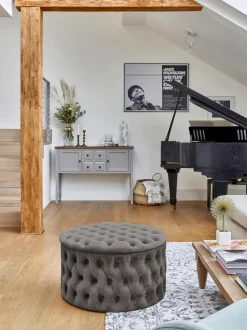 Puf Grande De Terciopelo Chiara, Con Espacio De Almacenamiento