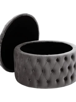 Puf Grande De Terciopelo Chiara, Con Espacio De Almacenamiento