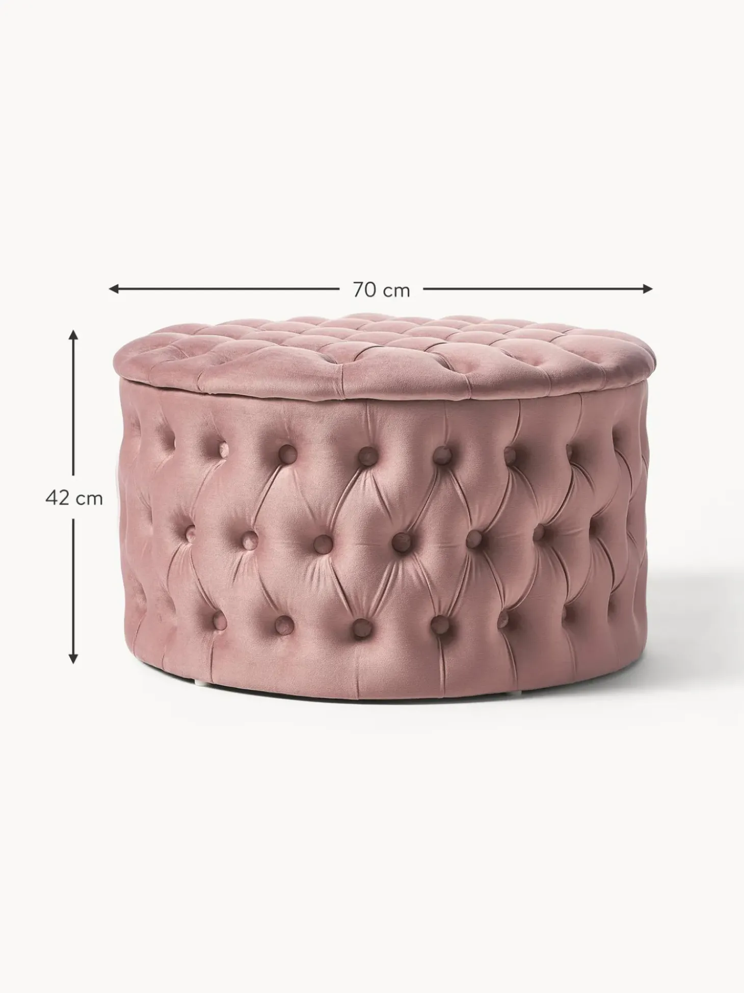 Puf Grande De Terciopelo Chiara, Con Espacio De Almacenamiento