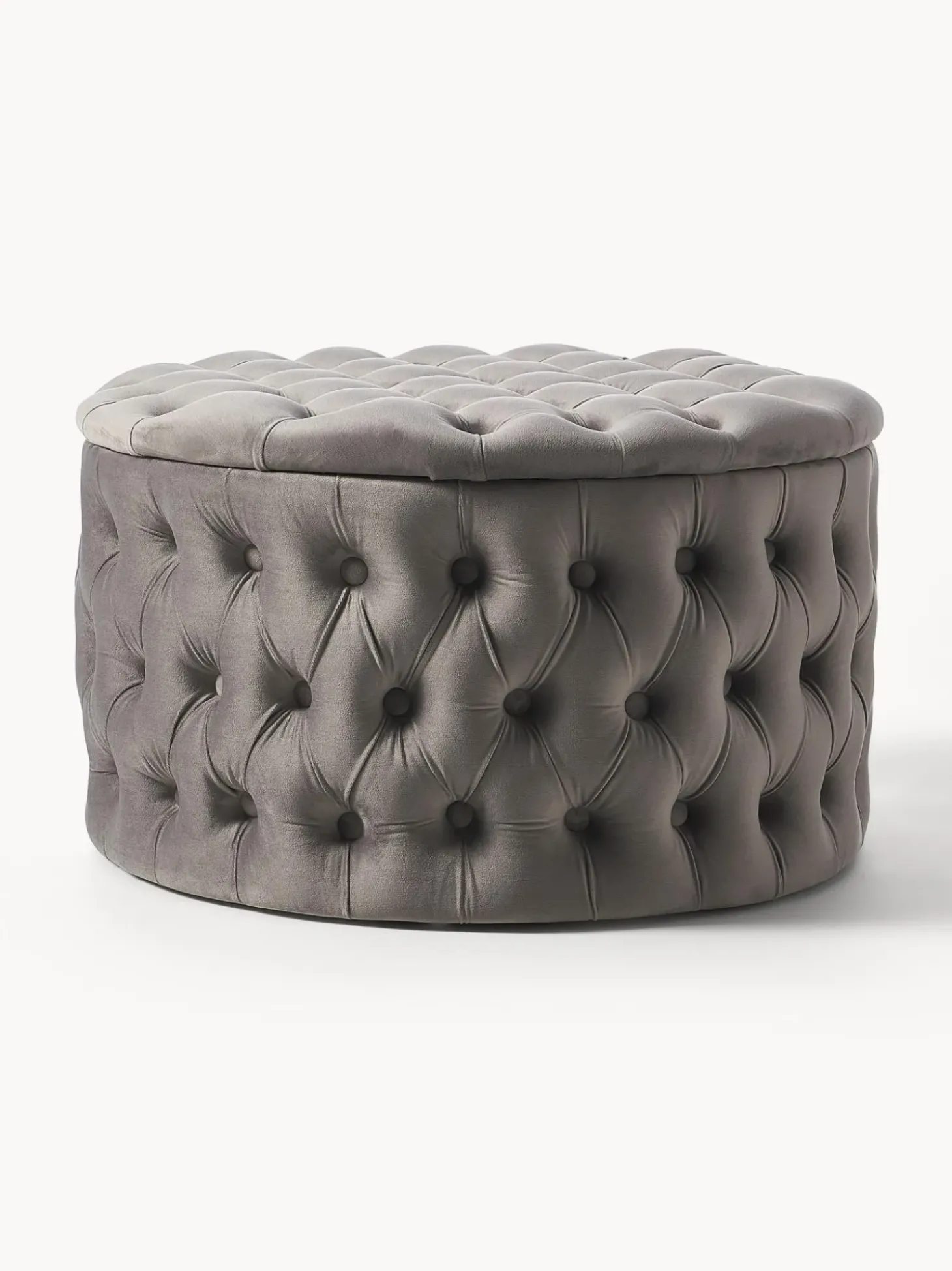Puf Grande De Terciopelo Chiara, Con Espacio De Almacenamiento