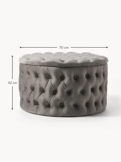 Puf Grande De Terciopelo Chiara, Con Espacio De Almacenamiento