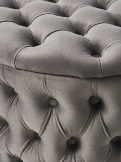 Puf Grande De Terciopelo Chiara, Con Espacio De Almacenamiento