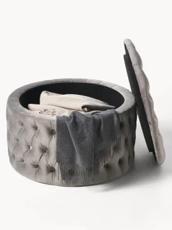 Puf Grande De Terciopelo Chiara, Con Espacio De Almacenamiento