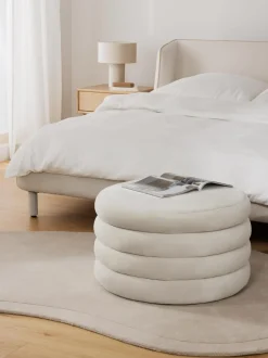 Puf Grande De Terciopelo Alto, Con Espacio De Almacenamiento