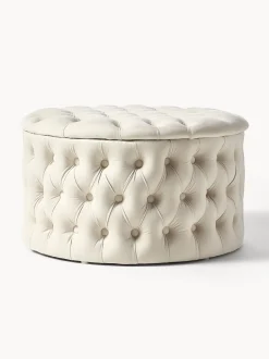 Puf Grande De Terciopelo Chiara, Con Espacio De Almacenamiento
