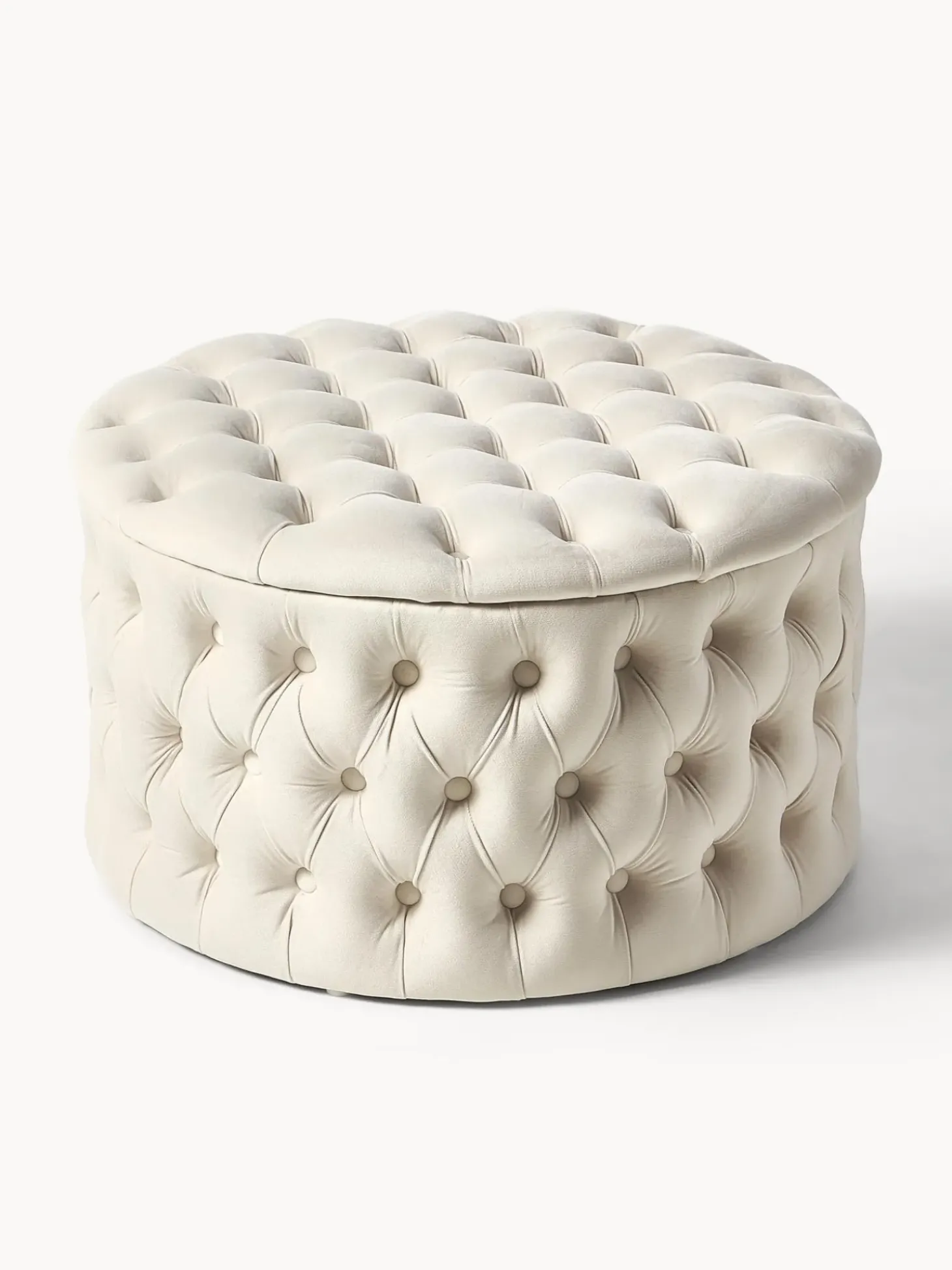 Puf Grande De Terciopelo Chiara, Con Espacio De Almacenamiento