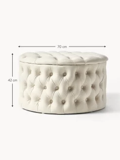 Puf Grande De Terciopelo Chiara, Con Espacio De Almacenamiento