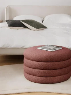 Puf Grande En Tejido Boucle Alto, Con Espacio De Almacenamiento