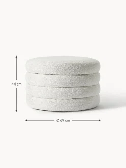 Puf Grande En Tejido Boucle Alto, Con Espacio De Almacenamiento