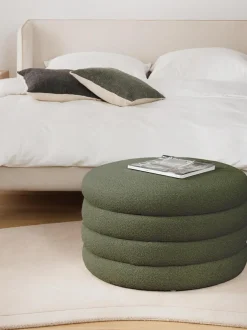 Puf Grande En Tejido Boucle Alto, Con Espacio De Almacenamiento