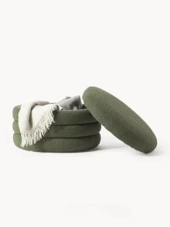 Puf Grande En Tejido Boucle Alto, Con Espacio De Almacenamiento