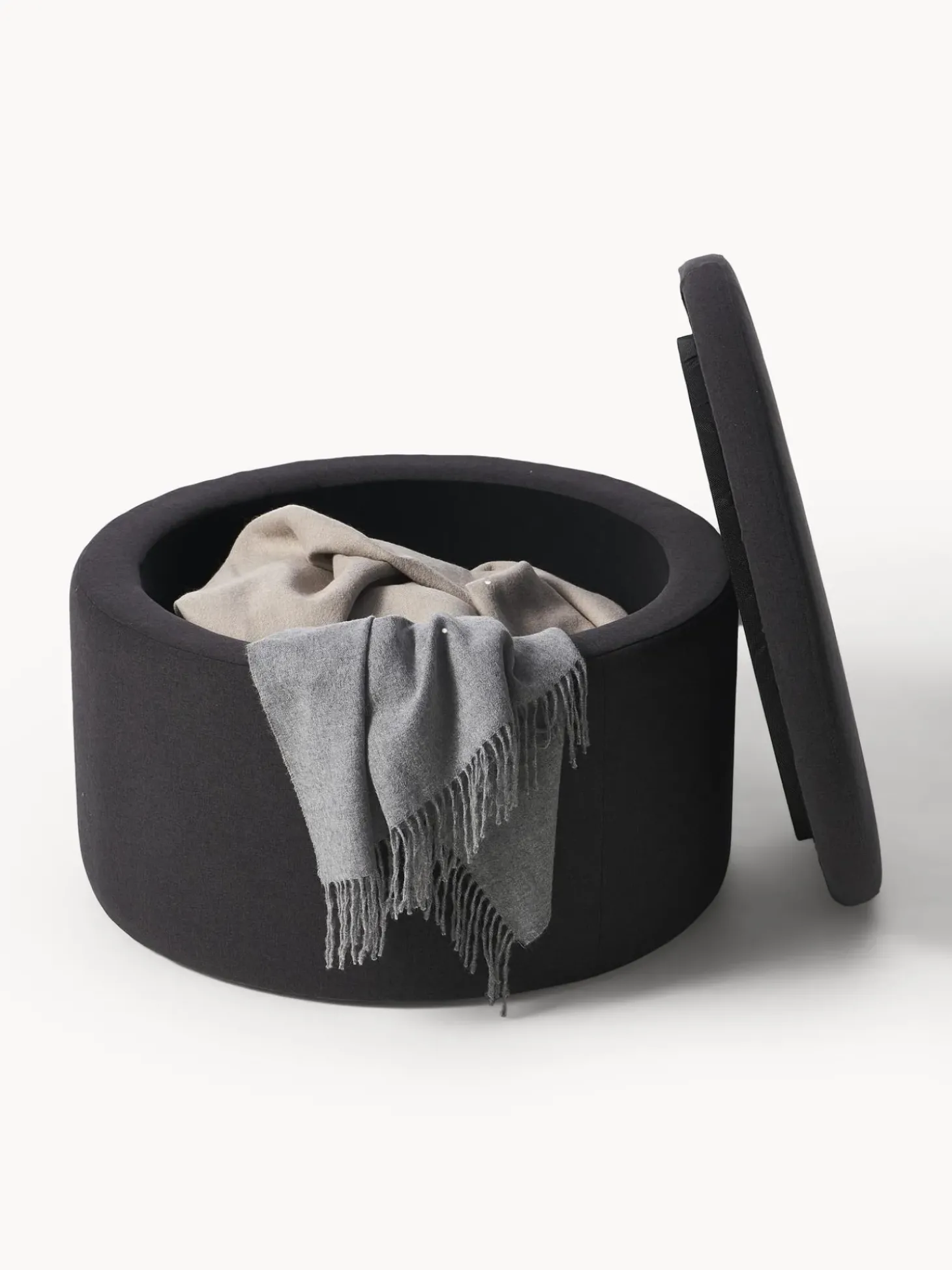 Puf Grande Tapizado Alida, Con Espacio De Almacenamiento