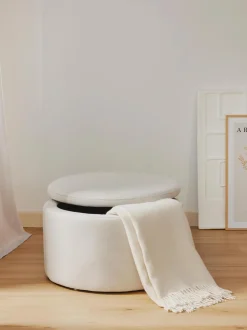 Puf Grande Tapizado Alida, Con Espacio De Almacenamiento