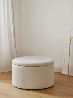 Puf Grande Tapizado Alida, Con Espacio De Almacenamiento