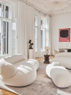 Puf Tapizado En Borreguillo Alba