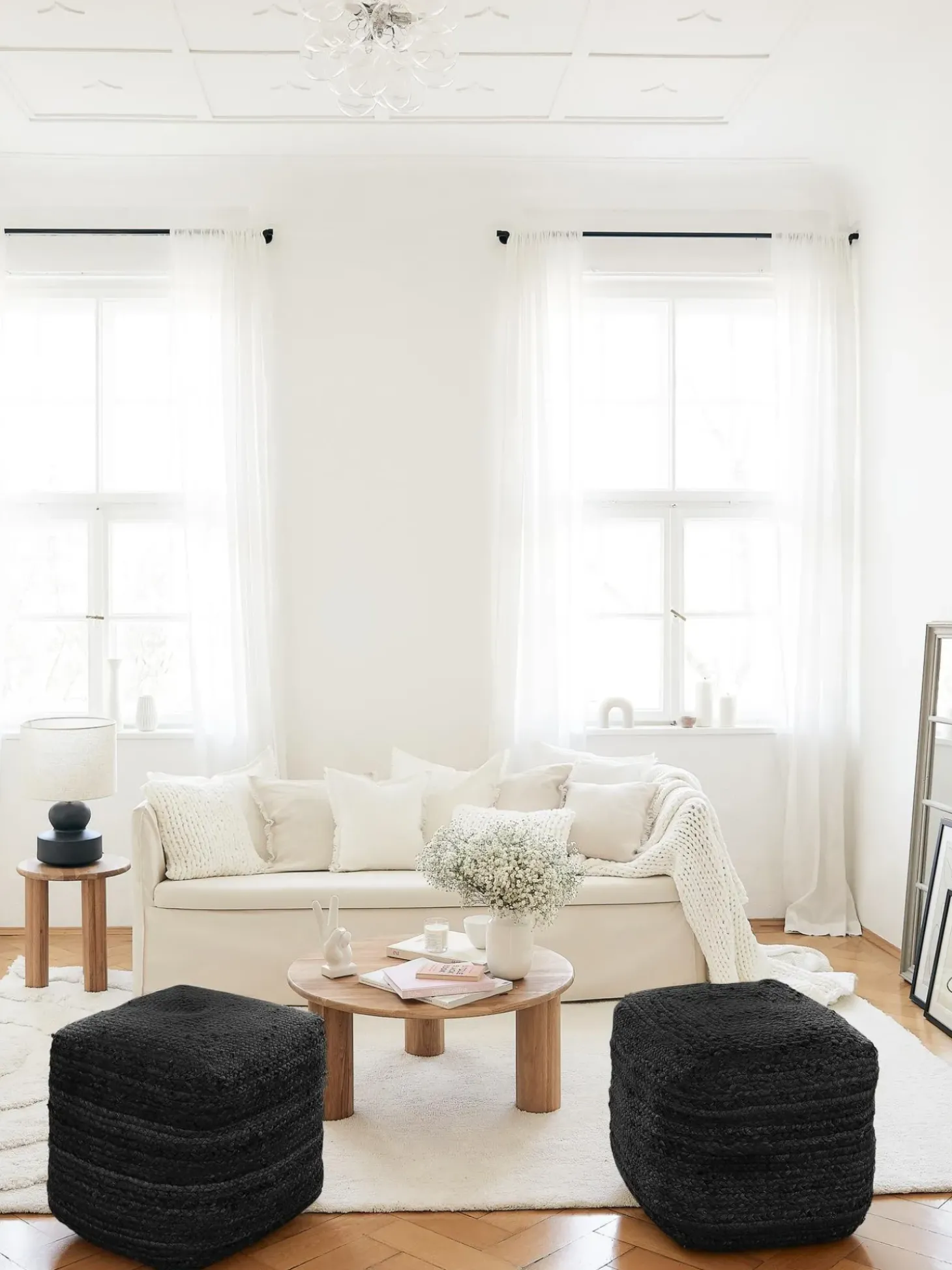 Puff Artesanal De Yute Bono, Estilo Boho