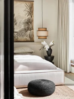 Puff Artesanal De Yute Bono, Estilo Boho