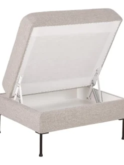 Reposapies Puf Cucita, Con Espacio De Almacenamiento