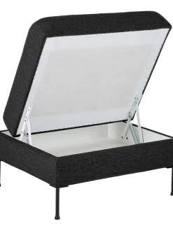 Reposapies Puf Cucita, Con Espacio De Almacenamiento