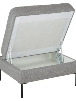 Reposapies Puf Cucita, Con Espacio De Almacenamiento