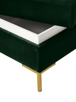 Reposapies Puf De Terciopelo Luna, Con Espacio De Almacenamiento