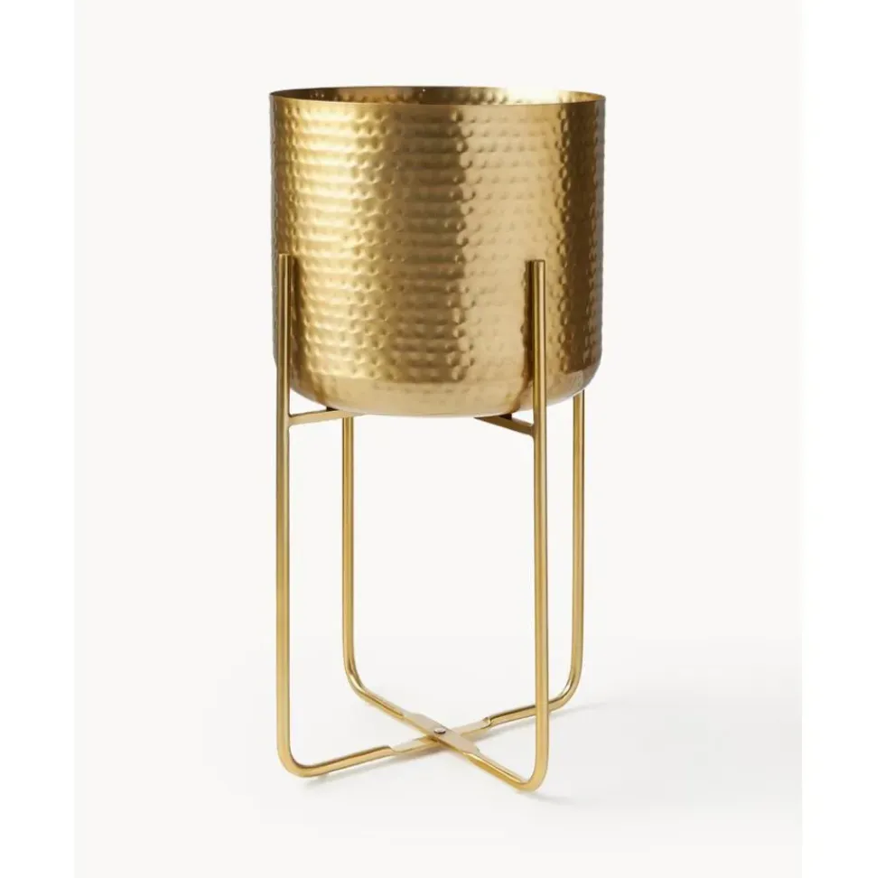 Set De Macetero De Metal Martillado Nives, 2 Uds.