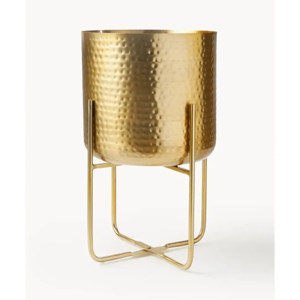 Set De Macetero De Metal Martillado Nives, 2 Uds.