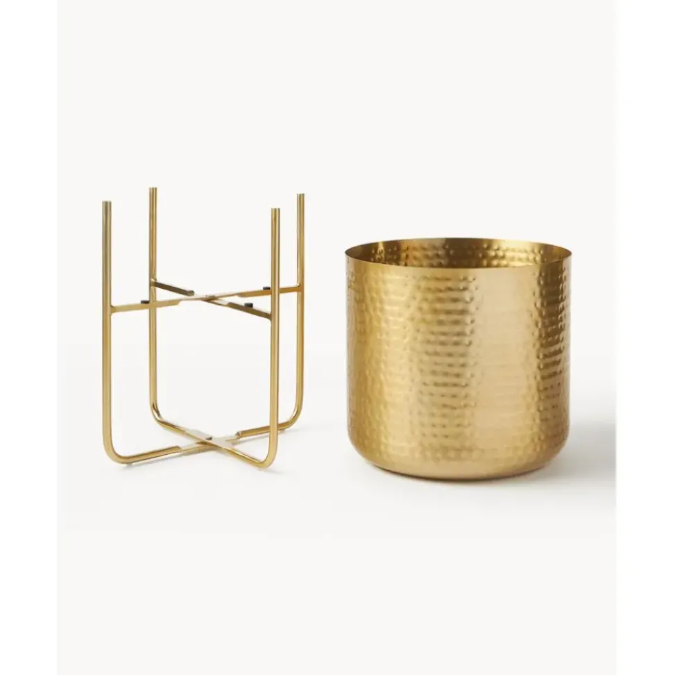 Set De Macetero De Metal Martillado Nives, 2 Uds.