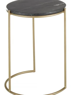 Set De Mesas Auxiliares De Marmol Ella, 2 Pzas.